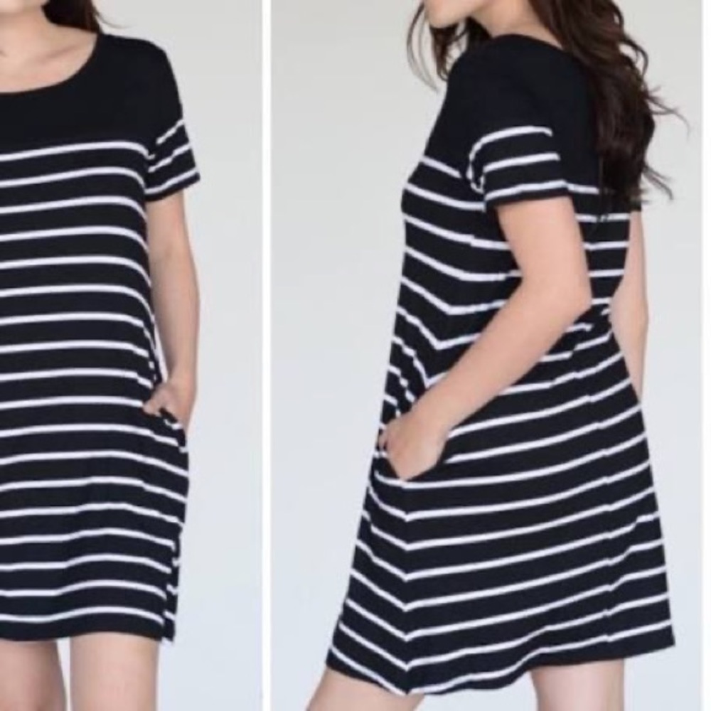 𝅺YELETE Miele Stripe Dress with pockets size L